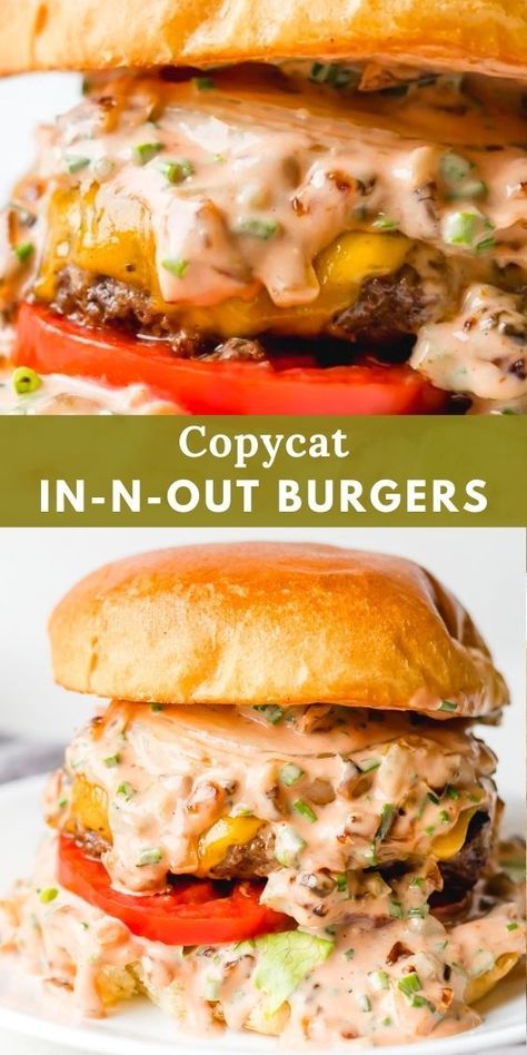 Copycat In-N-Out Burgers - Juicy bites of grilled beef and tangy sauce make up this outstanding copycat In-N-Out burger recipe. Munchkin Time, Grilled Burger Recipes, Sliders Recipes, In And Out Burger, Burger Recipes Beef, I Lost 100 Pounds, Healthy Burger, In-n-out Burger, Burger Toppings