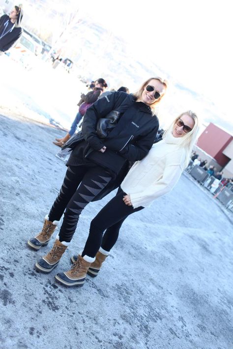 Park City chic in SOREL boots Sorel Winter Carnival Boots Outfit, Winter Boots Outfits Snow, Sorel Joan Of Arctic Boots Outfit, Joan Of Arctic Boots Outfit, Sundance Outfits, Sorel Caribou Boots Outfit, Sorel Boots Outfit Winter, Snow Boots Women Outfits, Sorel Boots Outfit