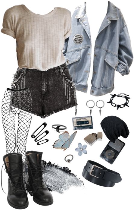 2016 Tumblr Outfits Grunge, Spring Emo Outfits, Casual Alternative Outfits Summer, 2015 Outfits Tumblr, Grundge Girl, Summer Outfits Aesthetic Grunge, Band Outfits Aesthetic, Soft Grunge Outfits Summer, Pop Punk Aesthetic Outfit