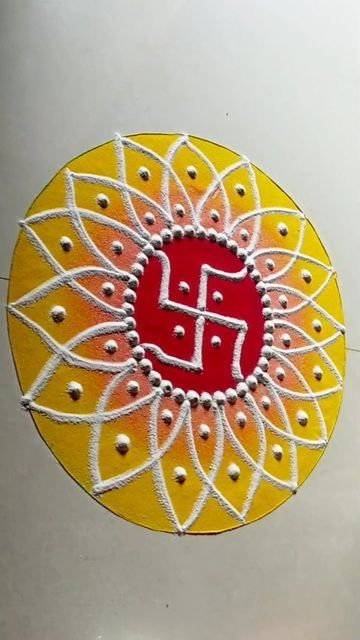 Pikachu Rangoli, Simple Small Rangoli, Simple And Easy Rangoli Designs, Rangoli Designs Easy, Pookalam Design, Pearl Skirt, Easy Rangoli Designs Videos, Pooja Decoration, Very Easy Rangoli Designs