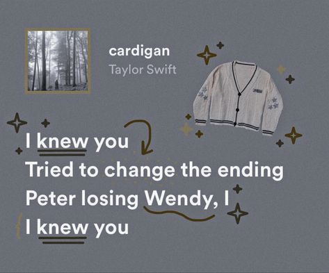 Peter Losing Wendy, Taylor Cardigan, Taylor Swift Song Lyrics, Peter And Wendy, Meaningful Lyrics, Taylor Lyrics, Favorite Lyrics, Lyrics Aesthetic, Taylor Swift Songs