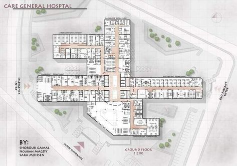 Hospital Floor Plan, Hospital Design Architecture, Hospital Plans, Building Design Plan, School Building Design, College Architecture, Medical Office Design, Hospital Architecture, Healthcare Architecture