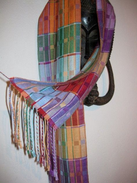 Handwoven Twill Silk Scarf | tisserande | Flickr Petroleum Color, Handwoven Clothing, Rigid Heddle Weaving Patterns, Weaving Scarfs, Weave Ideas, Twill Pattern, Saori Weaving, Clergy Stoles, Floor Loom