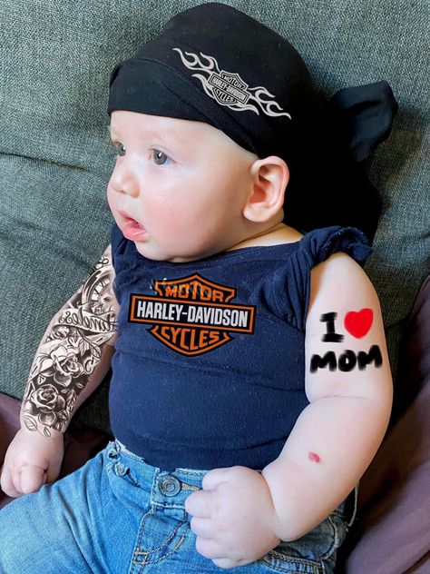 7 Month Old Halloween Costume Boy, Six Month Old Baby, Old Halloween Costumes, Harley Davidson Baby, Baby Milestones Pictures, Baby Milestone Photos, Monthly Baby Photos