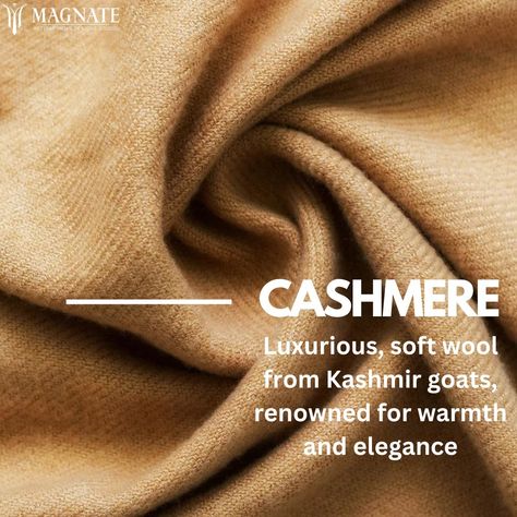 The world's most exquisite fabrics: Cashmere. Derived from the undercoat of the Capra Hircus, or cashmere goat, this luxurious fabric is celebrated for its unmatched warmth, softness, and lightness. Each year, farmers humanely comb just 150 grams of this precious fiber from each goat, ensuring unparalleled quality and sustainability. Residing in the harsh Himalayas, where temperatures drop below -30°C, these goats develop a unique insulating undercoat, giving cashmere its remarkable warmth-t... Cashmere Fabric Texture, Cashmere Goat, Cashmere Fabric, Luxurious Fabric, Abayas Fashion, Cashmere Wool, Wool Fabric, Textile Fabrics, Luxury Fabrics