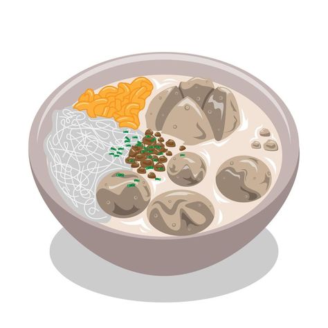 Indonesian Traditional Food Meatball Illustration Vector Image Meatball Illustration, Keraton Solo, Illustration Vector, Traditional Food, Meatballs, Video Game, Vector Art, Vector Images, Logo Design