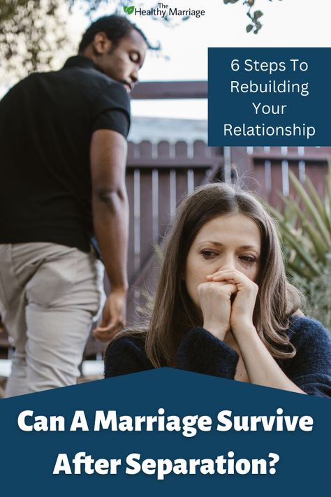 If you're considering separation from your spouse, you may be wondering if there's still hope for your marriage. Can a marriage survive after separation? Here's what you need to know to get your relationship back on the right track. 6 Steps to rebuilding your relationship. Healing Separation Marriage, Healthy Marriage Separation, Trial Separation Marriage Rules, Seperation Marriage With Kids, Marriage Quiz, Separation Quotes, Seperation Marriage Tips, Seperation Marriage, Improve Marriage