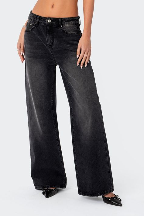 Braya Washed Low Rise Baggy Jeans – edikted Low Rise Jeans Outfit, Low Rise Wide Leg Jeans, Black Baggy Jeans, Low Rise Baggy Jeans, Faded Jeans, Low Rise Jeans, Washed Jeans, Baggy Jeans, Denim Fabric