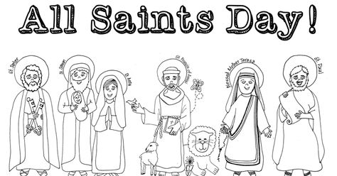 happy all saints coloring page.pdf All Saints Day Coloring Pages Free, Saint Coloring, Football Coloring Pages, Fulton Sheen, Family Coloring Pages, Catholic Education, Saints Days, Valentine Coloring Pages, Preschool Coloring Pages