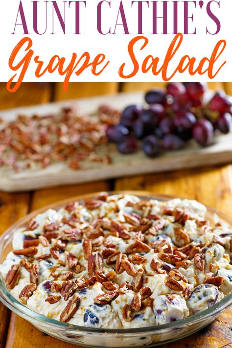 Southern Grape Salad, Apple And Grape Fruit Salad, Wild Rice Grape Salad, Recipe For Grape Salad, Salad Recipes Grapes, Desserts Recipes Easy, Fluff Salads, Grape Salad Recipe, Plate Recipes