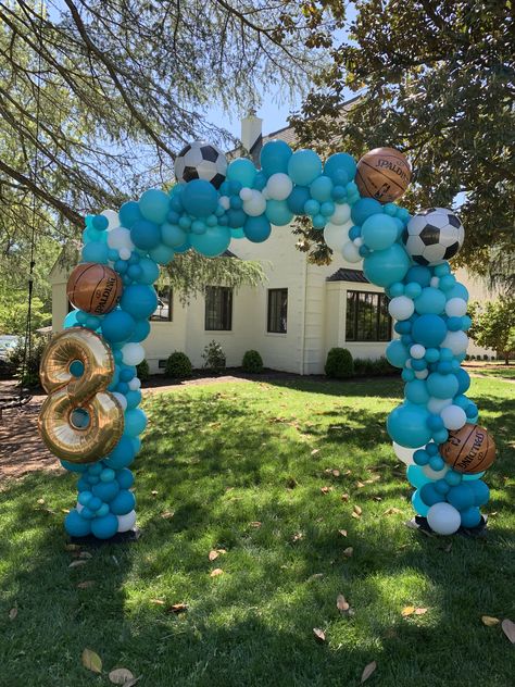 Soccer Balloon Arch, Soccer Theme Balloon Garland, Sport Balloon Arch, Organic Balloon Arch, Basketball Balloon Arch, Soccer Backdrop Ideas, Football Homecoming Balloon Arch, Sports Banquet Balloon Arch, Balloon Archway