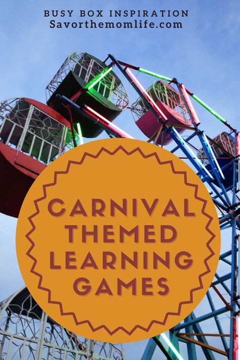 Carnival Themed Learning Games. Get some Early Preschool Learning Happening with these fun Carnival Themed Games. Target important pre skills and start encouraging independent play time by using a busy box. Carnival Stem Activities, Steam Night, Early Preschool, Phonic Games, Preschool Language, Carnival Theme, Independent Play, Busy Boxes, Parenting Tools