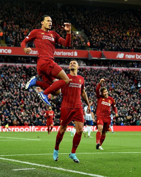 Vin Dyjk 2nd goal celebration in 2-1 home win V Brighton 30.11.19 Liverpool Celebration, Goal Celebration, Liverpool Players, Virgil Van Dijk, Van Dijk, Liverpool Football Club, Nike Football, Liverpool Football, Sport Soccer