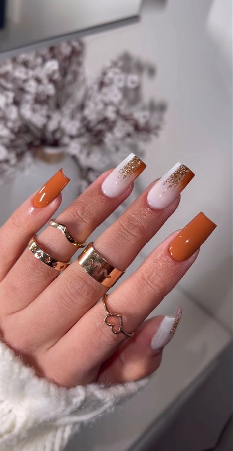 Unghie Nail Art, November Nails, Fall Gel Nails, Fall Nail Art Designs, Her Nails, Fall Acrylic Nails, Thanksgiving Nails, Nail Swag, Short Acrylic Nails Designs