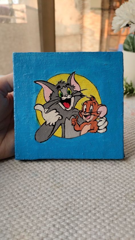 This detailed cute tom and Jerry painting is made up of acrylic paints on small canvas.Check out my YouTube channel for more drawings like thishttps://youtube.com/@iqraartdiary3670?feature=shared Tom And Jerry Painting On Canvas, Tom And Jerry Painting, Jerry Painting, Painting Mini Canvas, Bible Verse Canvas Art, Tom Y Jerry, Bible Verse Canvas, Small Canvas Paintings, Kids Mood