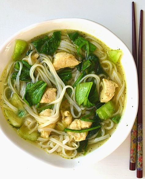 quick and healthy Asian noodle soup with baby bok choy, healthy Asian chicken noodle soup, recipes using rice noodles, bok choy recipes, spinach recipes, delicious vegan recipes, great soup recipes, vegetable soup, chicken noodle soup, mindful eating, clean eating, eating with a mindful approach, a vegan soup and mindful eating. Buddhist mindful eating, rice noodle recipe,  bok choy recipe, healthy recipe, how to make asian noodle soups at home, mindful eating, healthy soup recipes, the best ... Healthy Lent Meals, Vegetarian Noodle Soup, Asian Noodle Soup, Recipes Using Rice, Asian Chicken Noodle Soup, Easy Asian Noodles, Vegetarian Noodles, Asian Soup Noodle, Easy Vegan Soup