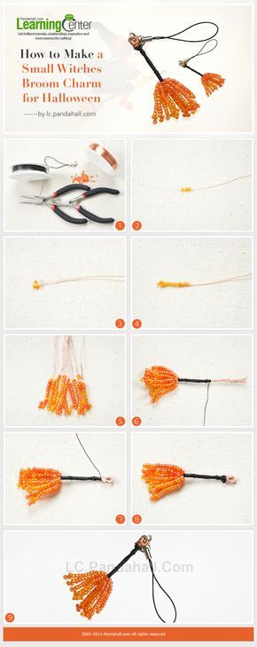 How to Make a Small Witches Broom Charm for Halloween Make A Witches Broom, Couch Embroidery, Diy Witches Broom, Diy Witches, Witches Broomsticks, Witches Broom, Wiccan Crafts, Tassel Crafts, Beaded Jewelry Bracelets