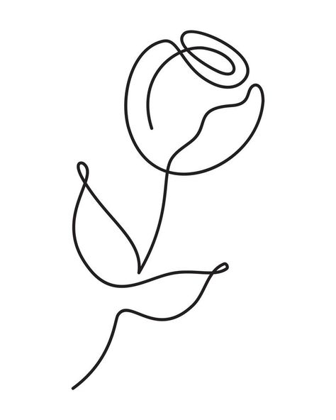 Flower tulip vector one line art logo. Minimalist contour drawing monoline. Continuous line artwork for banner, book design, web illustration Tulip Vector, Line Art Logo, Web Illustration, Flower Tulip, Logo Minimalist, Line Artwork, One Line Art, Contour Drawing, Continuous Line