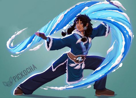 Water Tribe Character Design, Water Tribe Hairstyles, Water Bender Oc, Water Tribe Oc, Atla Clothes, Airbender Oc, Water Core, Atla Oc, Avatar Drawing