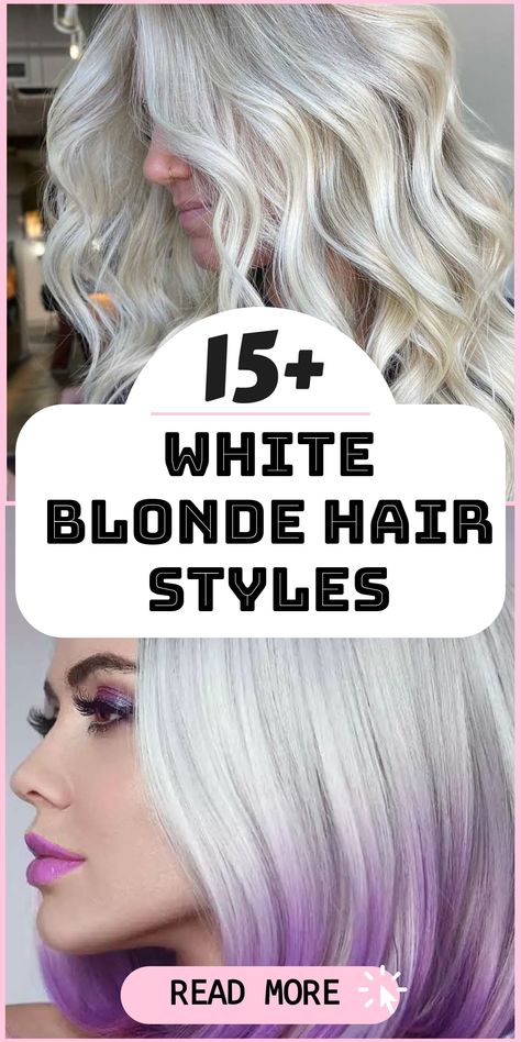 Explore a fresh and striking transformation with captivating white blonde hairstyles. Whether you prefer an icy platinum tone or dreamy creamy hues, there's a perfect shade waiting for you to elevate your look to new heights. Embrace your inner trendsetter now and make heads turn wherever you go. Check out the latest in white blonde hair inspo for a stylish new YOU! White Hair With Highlights And Lowlights, White Hair With Lowlights, White Hairstyle, White Blonde Hair Color, White Hair Highlights, Blonde Hair Styles, Natural White Hair, Blonde Hair Inspo, Queen Of Dragons