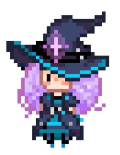 Pixel witch Pixel Witch Art, Witch Pixel Art, Pixel Witch, Witch Minecraft, Dot Image, Pixel City, Pixel Character, Animated Witch, Witch Characters