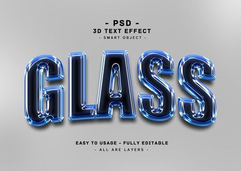 Blue glass 3d editable text effect | Premium Psd #Freepik #psd #3d-text #3d-logo-mockup #3d-glass #3d-text-style 3d Text Design, Glass Logo, 3d Font, 3d Text Effect, 3d Text, Logo Mockup, 3d Logo, Text On Photo, Text Effect