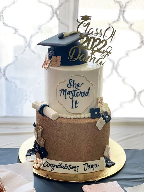 Dr Graduation Cake, Masters Graduation Cake, Mastered It Cake, Elegant Graduation Cakes, Doctor Graduation Cake, Graduation Party Planner, Modern Cake Design, Prom Cake, Simple Graduation Cakes