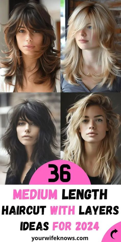 Inspiring Looks for Your Next Salon Visit Layers Medium Haircut, Romantic Haircut, Bangs Inspiration, Medium Length Haircut With Layers, Wavy Layered Hair, Haircut With Layers, Medium Length Wavy Hair, Wavy Layers, Layered Curls