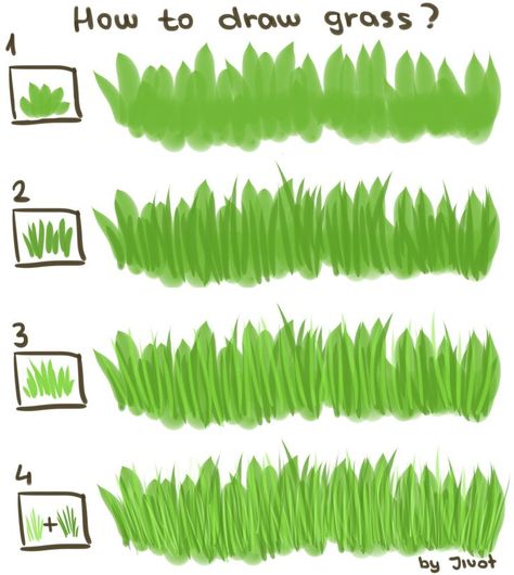 Drawing Grass Easy, Grass Painting Easy, Grass Drawing Easy, Grass Tutorial, Grass Drawing, Kraf Kertas, Grass Painting, Seni Pastel, Kids Painting