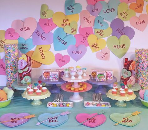 Conversation Hearts Party Decorations, Party Hearty Birthday, Sweetheart Party Theme, What Will Our Sweetheart Be Gender Reveal, Valentines Gender Reveal Ideas For Party, Conversation Heart Party, Valentines Day Gender Reveal, Valentine Theme Party, Valentines Gender Reveal