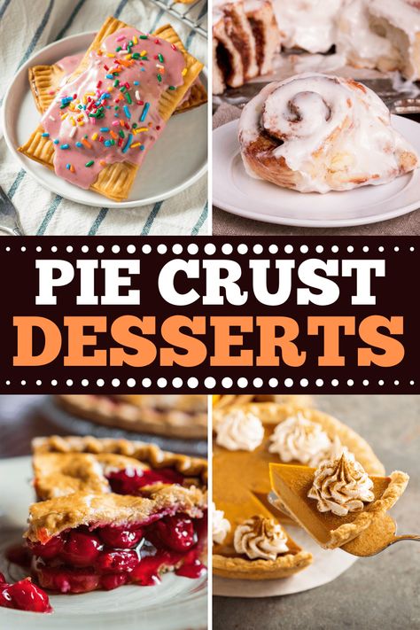 From turnovers to pumpkin pies to Pop-Tarts, there are pie crust desserts for everyone! Use up your extra pie crust with one of these scrumptious, easy treats. Dessert Recipes With Pie Crust, Pie Crust Turnovers, Desserts Made With Pie Crust, Refrigerated Pie Crust Ideas, Store Bought Pie Crust Recipes Dinners, Recipes Using Refrigerated Pie Crust, Pre Made Pie Crust Recipes, Pie Crust Uses Pre Made, Extra Pie Crust Ideas