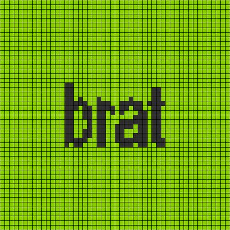 Alpha pattern #170138 | BraceletBook Brat Crochet Pattern, Brat Alpha Pattern, Gilmore Girls Alpha Pattern, Pixel Art Pattern Square, Crochet Grids Patterns, Twice Alpha Pattern, Neon Green Crochet, Soul Eater Alpha Pattern, Crochet Grid Patterns Easy