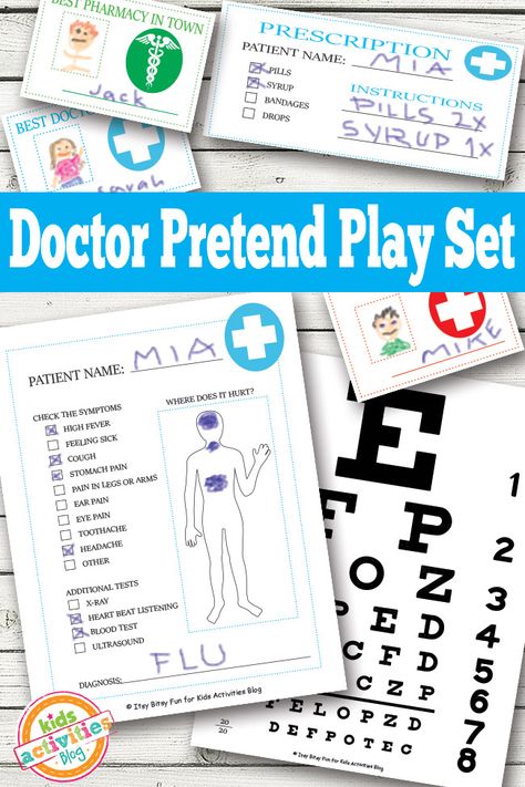 Doctor Pretend Play Free Kids Printables Free Kids Printables, Pretend Play Printables, Play Printables, Dramatic Play Preschool, Kids Printables, Dramatic Play Centers, Printables Free Kids, Printable Activities For Kids, Doctor Office