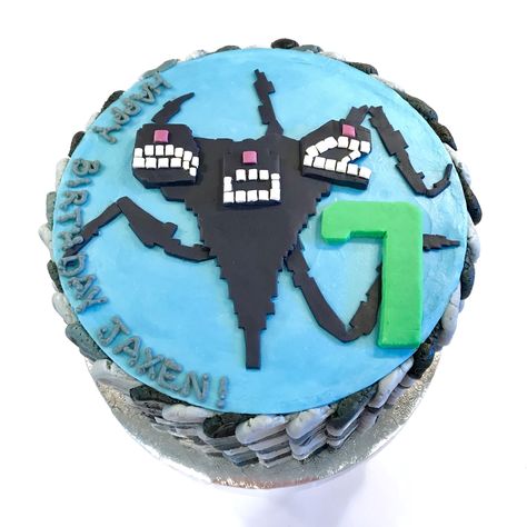 Minecraft Wither Storm Birthday! #nikijoycakes #cake #buttercream #modelingchocolate #cakesofinstagram #cakesofig #instacake #minecraft #witherstorm Minecraft Wither Cake, Wither Storm Cake, Warden Minecraft Birthday Cake, Warden Minecraft Cake, Minecraft Warden Cake, Wither Storm, Birthday Craft Gifts, Minecraft Wither, Minecraft Party Food