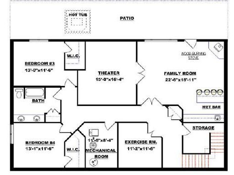 Small Modular Homes, Basement Entry, Mobile Home Floor Plans, Granny Pod, Modular Home Floor Plans, Basement Layout, Bungalow Floor Plans, Mechanical Room, Basement House Plans