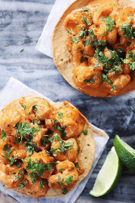 Flamed Shrimp Chipotle Tostadas – CasaMarcela Shrimp Chipotle, Shrimp Tostadas, Chipotle Shrimp, Healthy Fruits, Mexican Dishes, Seafood Dishes, Tostadas, Seafood Recipes, Food Network Recipes