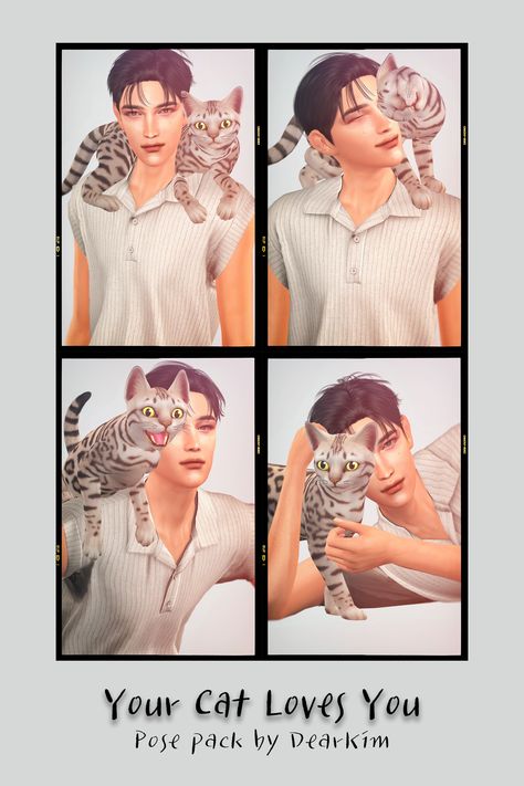 :: preview :: Y o u r C a t L o v e s Y o u | Patreon Sims 4 Pet Pose Pack, Sims 4 Poses With Cat, The Sims 4 Pose Pack, Pet Poses Sims 4, Sims 4 Cat Poses, Sims 4 Pet Poses, Cat Cc Sims 4, Animations Sims 4, Sims 4 Cat Cc