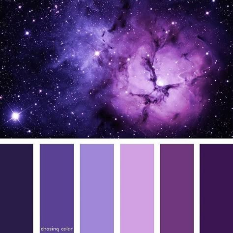 Purple Galaxy Purple Cosmos, Purple Color Schemes, Galaxy Colors, The Color Purple, Purple Color Palettes, Pink Color Schemes, Color Schemes Colour Palettes, Galaxy Painting, Color Inspo