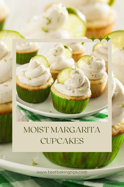 Margarita Cupcakes: 🍹 A tequila-laced treat with a hint of lime! Perfect for any occasion. #cupcakes #margarita #tequila #lime #dessert Margarita Cupcakes With Tequila, Sweet Buttercream Frosting, Lime Dessert, Margarita Tequila, Infused Cupcakes, Margarita Cupcakes, Cupcake Frosting, Limes, Favorite Snack