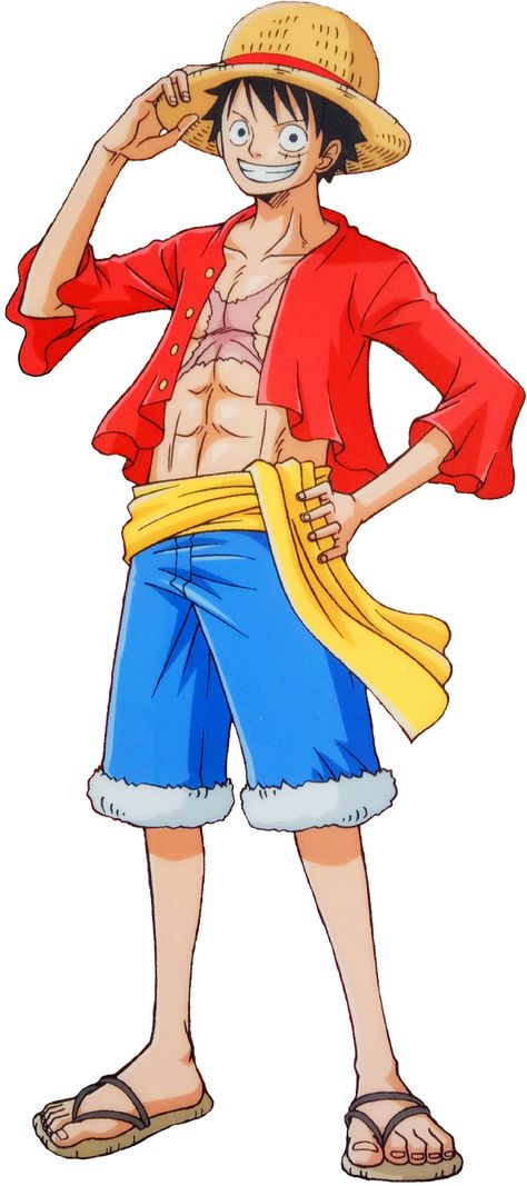 Monkey D Luffy Older, Luffy With Straw Hat, Monkey D Luffy Smiling, Luffy Straw Hat, Monkey D Luffy Straw Hat, Yellow Belt, Monkey D Luffy, White Hair, Detailed Image