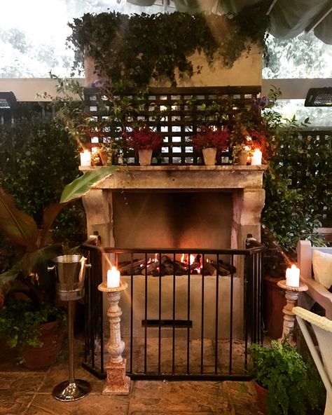 Great ambience @The Ivy Chelsea Garden, London Ivy Chelsea Garden, Fireplace Styling, The Ivy Chelsea, Chelsea Garden, The Ivy, Outdoor Fireplace, Ivy, Chelsea, Fireplace