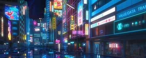 Cyberpunk Twitter Header, Cyberpunk Header, Alley Aesthetic, Neon Cyberpunk Aesthetic, Pixel Wallpapers, Header Background, Scifi Environment, Vaporwave Cyberpunk, Neon Cyberpunk