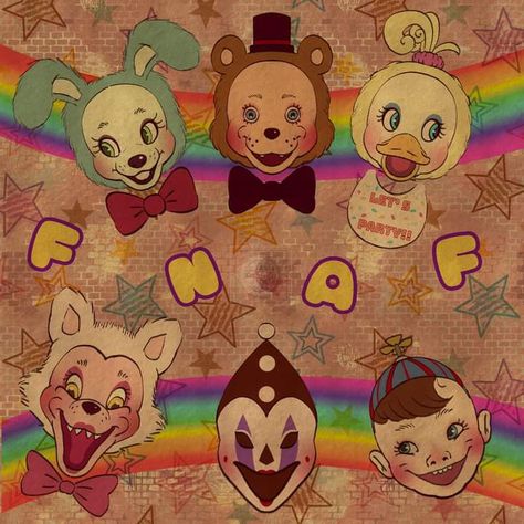 Fnaf 1980's Style, Jrs Fnaf Fanart, Fnaf Recipes, Fnaf 80s Style, Fnaf 6 Fanart, Fnaf 2 Fanart, Mangle Fnaf Fanart, Cute Fnaf, Fnaf Poster