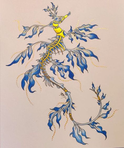 Dragon Seahorse, Seahorse Drawing, Sea Creatures Art, Sea Dragon, Dragon Tattoo, Creature Art, Sea Creatures, Tatting, Art Design