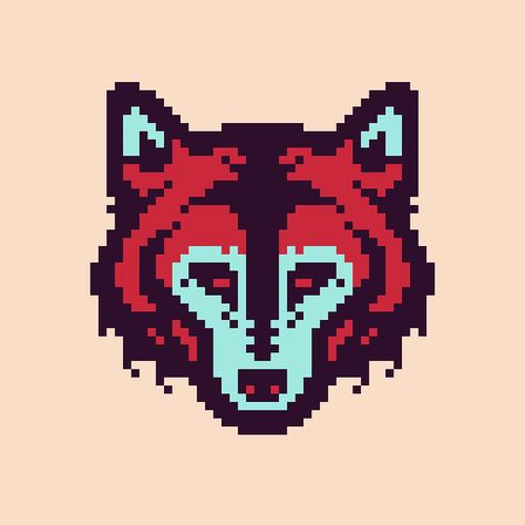 Wolf Logo, Art Wolf, Style Chart, Wolf Face, Weaving Rug, Needlepoint Tapestry, Grid Style, A Wolf, Artsy Fartsy