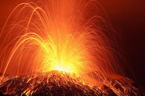 Strombolian eruption at Stromboli volcano | Flickr - Photo Sharing! Strombolian Eruption, Stromboli Volcano, Volcano Photos, Magma Chamber, Volcanic Ash, Plate Tectonics, Fire And Ice, Natural Disasters, Volcano