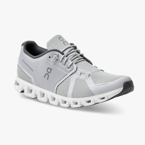 Cloud 5 Glacier | White Tying Knots, Cloud Shoes, Cushioned Running Shoes, Lit Shoes, Light Weight Shoes, On Running, Urban Exploration, Light Design, Zero Gravity