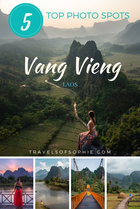 The top 5 photo spots in Vang Vieng, Laos to help you find those perfect Instagram-worthy locations. Vang Vieng, Laos Travel, Vietnam Voyage, Visit Asia, Mexico Destinations, Luang Prabang, Travel Destinations Asia, Asia Travel Guide, Southeast Asia Travel