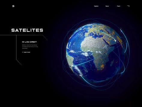 Satelite - Web Design for Satellite Systems by Outcrowd on Dribbble Interactive Infographic, Ux Design Process, Web Design Ux Ui, Job Poster, Learning Web, Innovative Logo, Instagram Design Creative, Earth Images, Directory Design