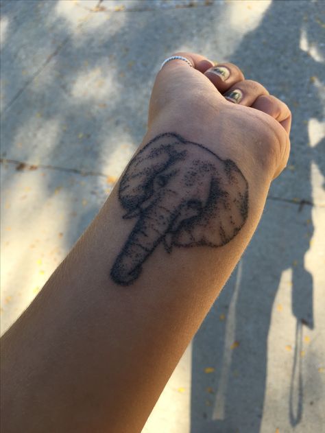 Elephant Stick And Poke, Stick N Poke, Stick N Poke Tattoo, Sternum Tattoo, Poke Tattoo, Stick And Poke, Little Tattoos, Cool Tattoos, Elephant